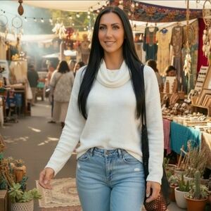 Free People We The Free Kristina Thermal Top Drippy Cowl Neck Long Sleeve